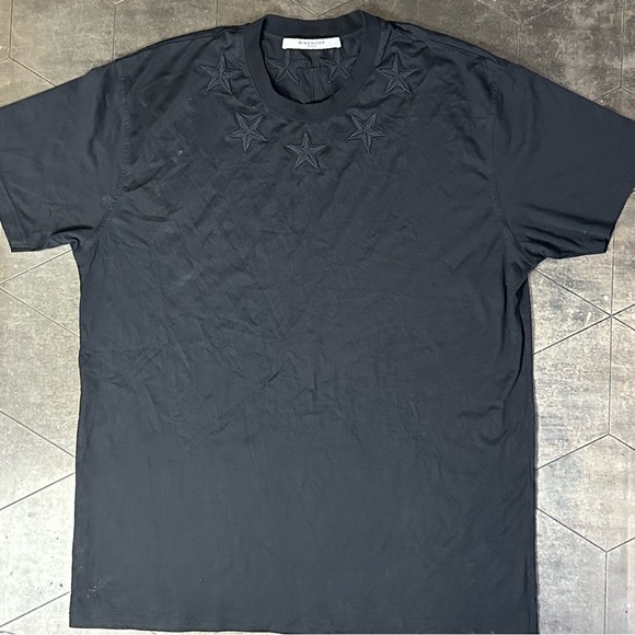 GIVENCHY EMBROIDERED STAR TEE, BLACK SZ S, EUC - Picture 5 of 10